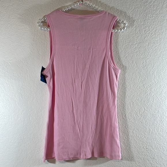 Disney Peter Pan Tinker Bell Pink Tank Top Cotton Sleeveless Size XL NEW - Picture 3 of 5